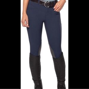 J.crew pants navy size 4Tall GiGi leather fitted patch straight riding pants